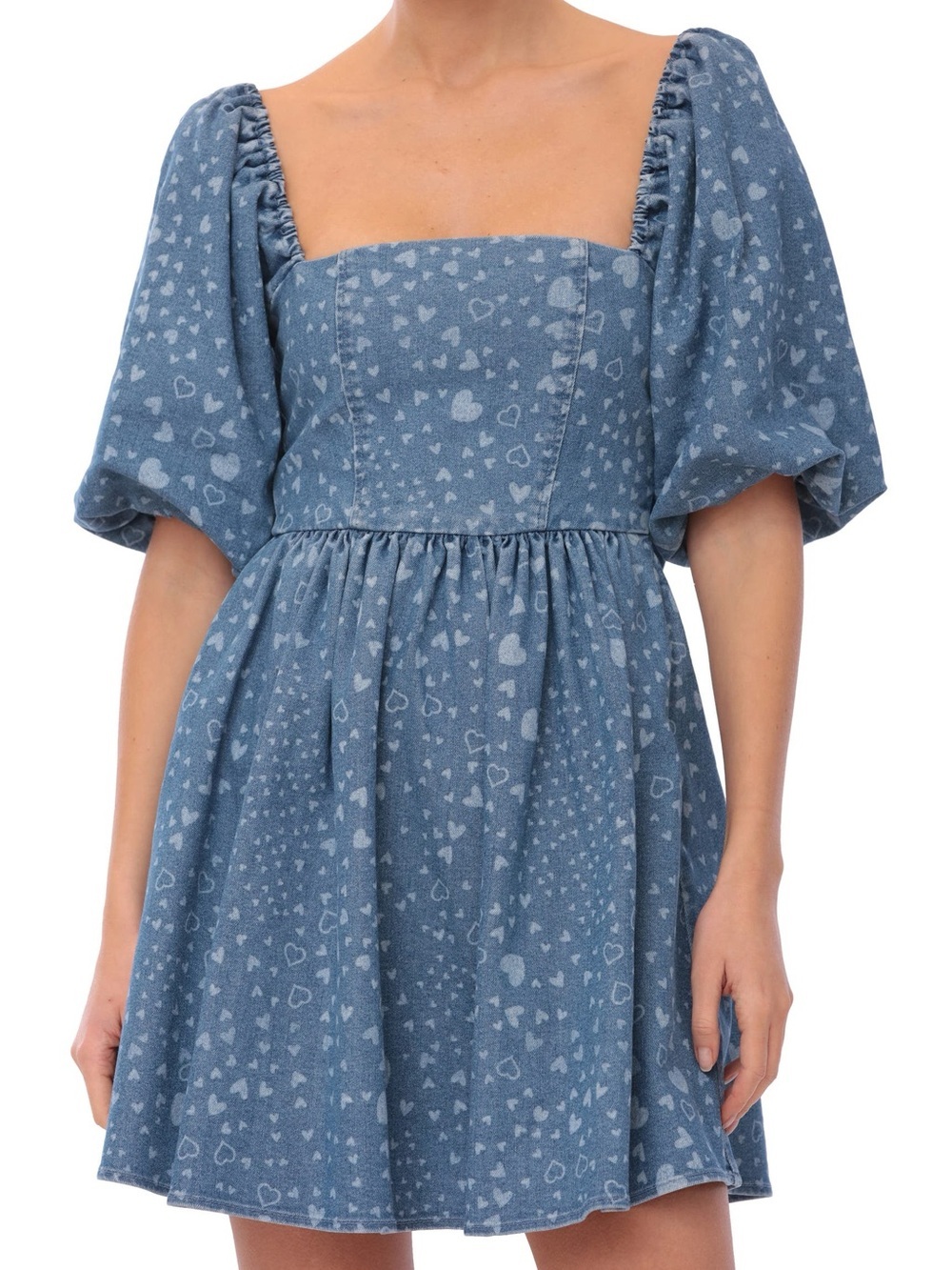 Avec Les Filles Women’s Denim Hearts Dress